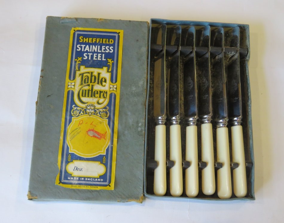 Cutlery Set of 6 vintage Sheffield stainless steel table cutlery